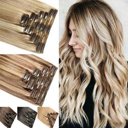 170G++ Extra THICK Double Weft REAL 100% Clip In Human Hair 