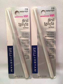 2 MAYBELLINE Line Stylist EYELINERS ~ BRIGHT HIGHLIGHT # 611