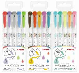 2019 NEW Zebra MildLiner Brush Pen Set Double Sided Marker 5