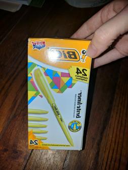 24 Bic Highlighters, Neon Yellow NEW