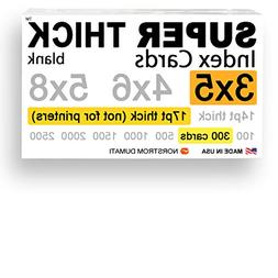 300 SUPER THICK index cards / 3"x5" / 17pt  130lb / blank un