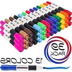 June Gold 39 Assorted Colored Dry Erase Whiteboard Markers, 