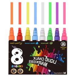 8pcs Liquid Chalk Markers Pens Set Highlight Erasable Fluore