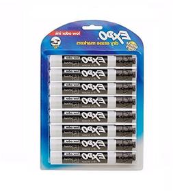 EXPO Low-Odor Dry Erase Markers, Chisel Tip, Black, 8-Count