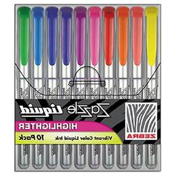 Zebra - Zazzle Liquid Ink Highlighter, Chisel Tip, Asst Colo