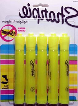 Tank Style Chisel Tip Fluorescent Yellow, Pack Of 5