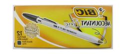 Bic Accountant Bicstic Pen, Fine Point, Black Ink Dozen