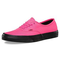 Vans Authentic Black Outsole Fashion Sneakers,Neon Pink/Blac