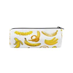 Banana Yellow Fruit Pencil Pen Case Pouch Bag with Zipper fo