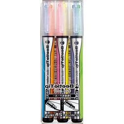 Kokuyo Beetle Tip Dual Color Highlighter, 3-Pack 