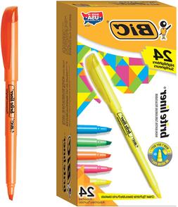 BIC Brite Liner Highlighter, Chisel Tip, Assorted Colors, 24