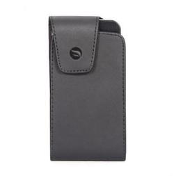 BLACK LEATHER PHONE CASE COVER POUCH HOLDER HOLSTER H8S for 