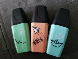 Text Marker Pen Pastel Love Chisel Nib 6 Colors