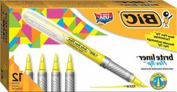 BIC Brite Liner Flex Tip Highlighter, Yellow, 12-Count