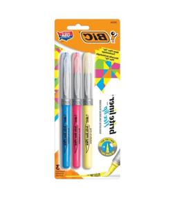 BIC Brite Liner Flex Tip Highlighters, 3 Pack, Fluorescent Y