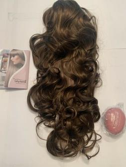Brunette w/ Highlight Hi Lace Front Long Wavy Synthetic Hair