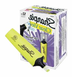 Sharpie Clear View Highlighter, Chisel Tip, 12-Pack, Yellow 