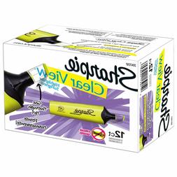 Sharpie Clear View Highlighter, Chisel Tip, 12 Pack, Assorte