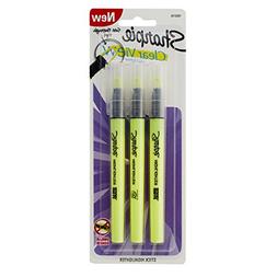 Sharpie Clear View Highlighter Stick, Yellow, 3/Pack 
