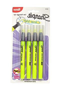 Sharpie Clear View Highlighter Stick, Yellow, 4/Pack 
