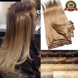 CLEARANCE Clip In 100% Real Remy Human Hair Extensions Full 