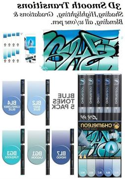 CHAMELEON COLOR TONES MARKERS 5 SET  BLUE TONES 3D highlight