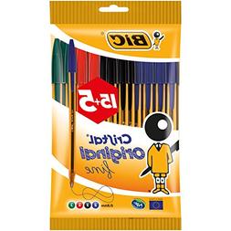 BIC Cristal Fine Tip Ball Pens - Orange/Assorted Colours 