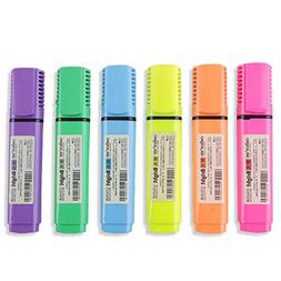 CHoSCH CS-8116 Bright Highlighters, Chisel Tip, Assorted 6 C
