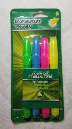 Ticonderoga Emphasis Fluorescent Highlighters, Desk Style, C