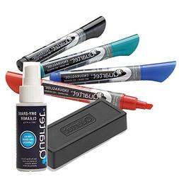 Quartet Dry Erase Markers Accessory Kit, 4 Chisel Point Endu