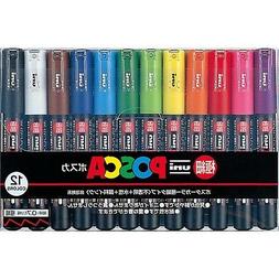 F/S New UNI POSCA PC-1M 12C 12 color Paint Marker Pen Very F