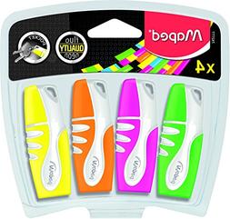 Maped Fluo Peps Mini Highlighter, Assorted Colors, Pack of 4