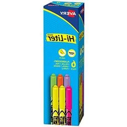 HI-LITER Fluorescent Pen Style Highlighter, Chisel Tip, 6/Se