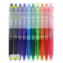 Pilot FriXion Ball Knock Retractable Gel Ink Pen, 0.7 mm, 10