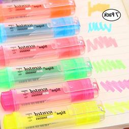 7 Colors Fruity Odour Highlighters, Yellow, Pink, Orange, Gr