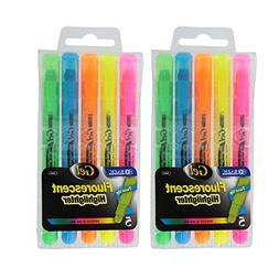Bazic Gel Fluorescent Highlighters, Assorted Colors, Pack of