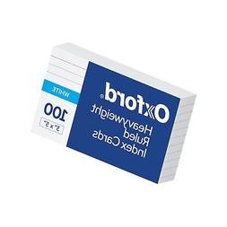 Oxford Heavyweight Ruled Index Cards, 3" x 5", White, 100 Pe