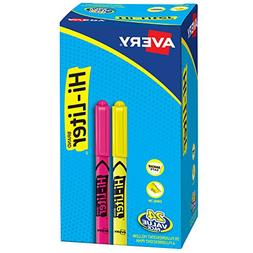 HI-LITER Highlighter, Pen-Style Chisel Tip, 20 Yellow/4 Pink