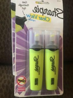 Clear View 2/pack Smear Guard Fluorescent Yellow