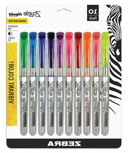 Marker Set 10 Pack Liquid Ink Chisel Tip Assorted Colors Pen