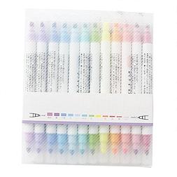 Pens Double-head Highlighter Set Rainbow Pastel Highlighter 