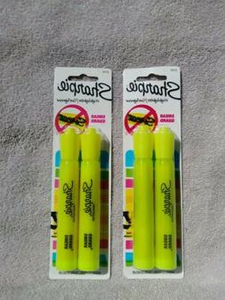 W/ Smear Guard Yellow Chisel Tip 2pk Markers 4 Total New