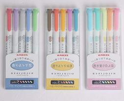 S|15-colors 3 Set Zebra Wkt7 Mildliner Soft Color Double-sid