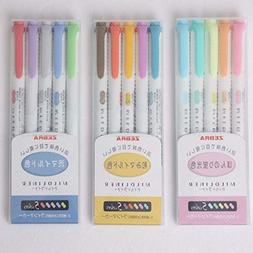 S - 15-colors/ 3 Set Zebra Wkt7 Mildliner Soft Color Double-