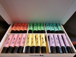 Madisi Highlighters, Chisel Tip, 6 Assorted Pastel Colors, B