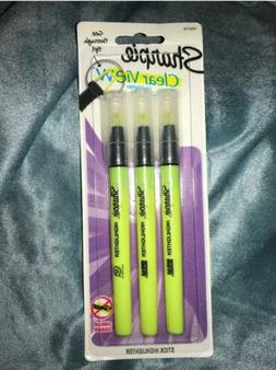 S Clear View See Through Tip Highlighting Stick 3pc Yellow