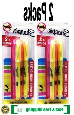 Sharpie Highlighters, Narrow Chisel Tip, 4 Count Pack ~ Pink
