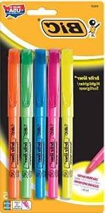 4 Pk, BIC Brite Liner Highlighters, Chisel Tip, Assorted Col