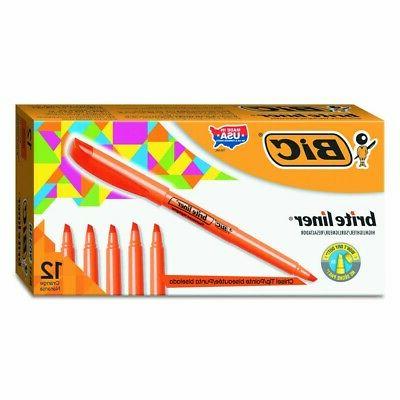 S-highlighter,w/ Pocket Clip,chisel Point,nontoxic,orange