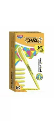 BIC&reg; Brite Liner&reg; Highlighters, Chisel Point, Yellow, Box 